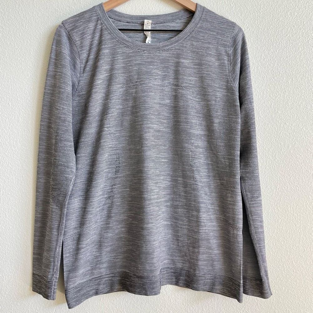 Lululemon Gray Heathered Swiftly Long Sleeve Crew Neck Shirt Women's 10